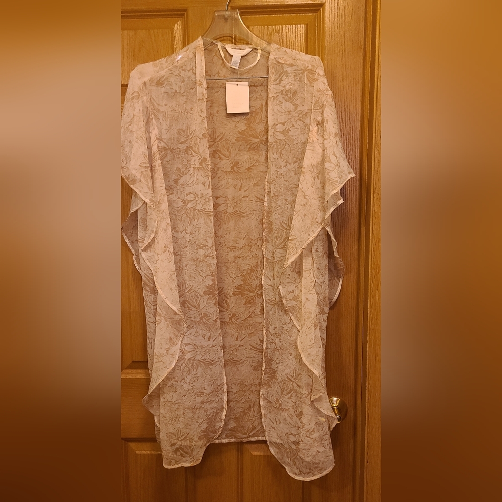 LC Beigh and brown floral cover-up